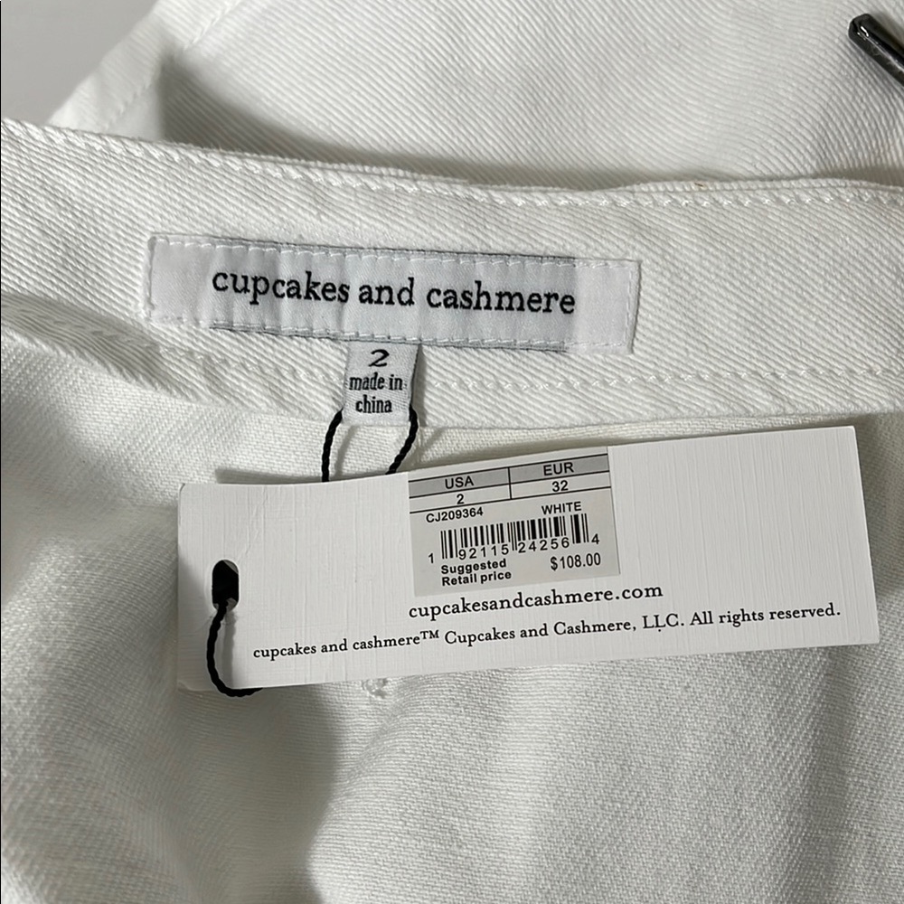 White A-Line Mini Skirt Tie Front Casual - Picture 4 of 9